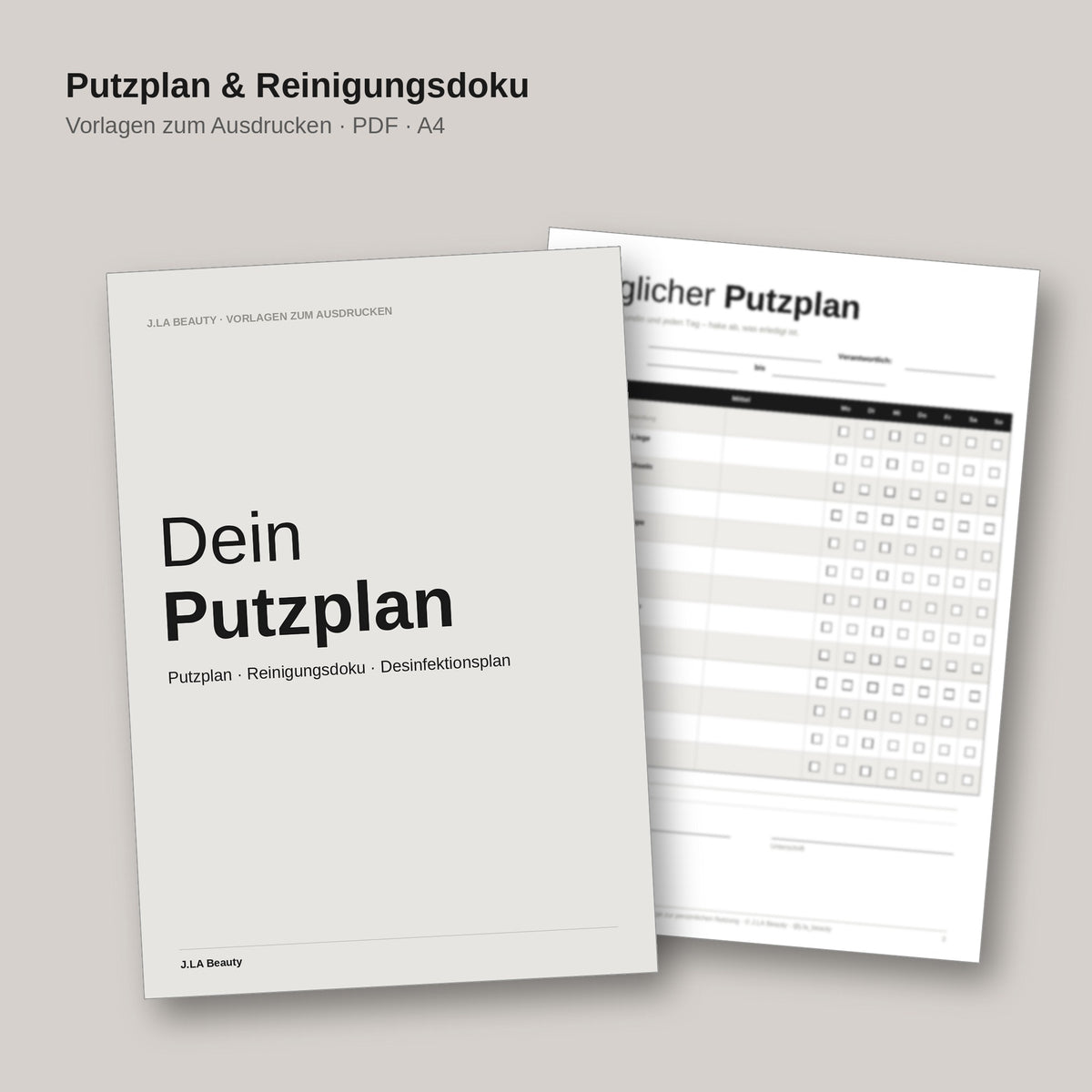 Putzplan & Reinigungsdoku – Vorlagen zum Ausdrucken
